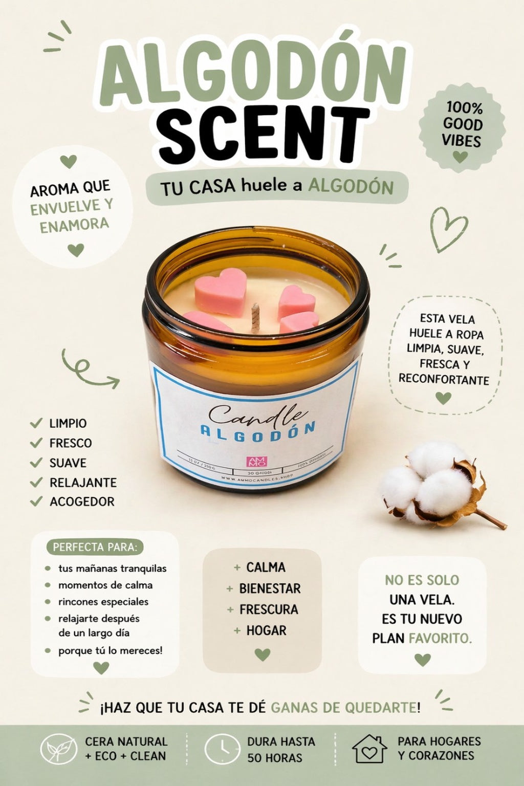 Vela aroma ALGODÓN