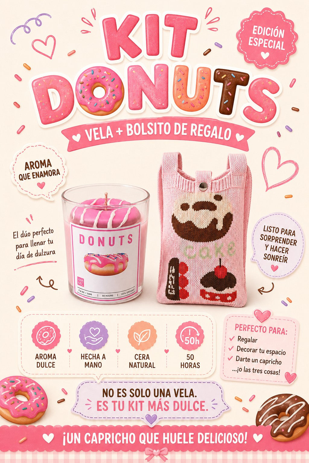 KIT DONUTS SORPRESA | Fresas & Nata