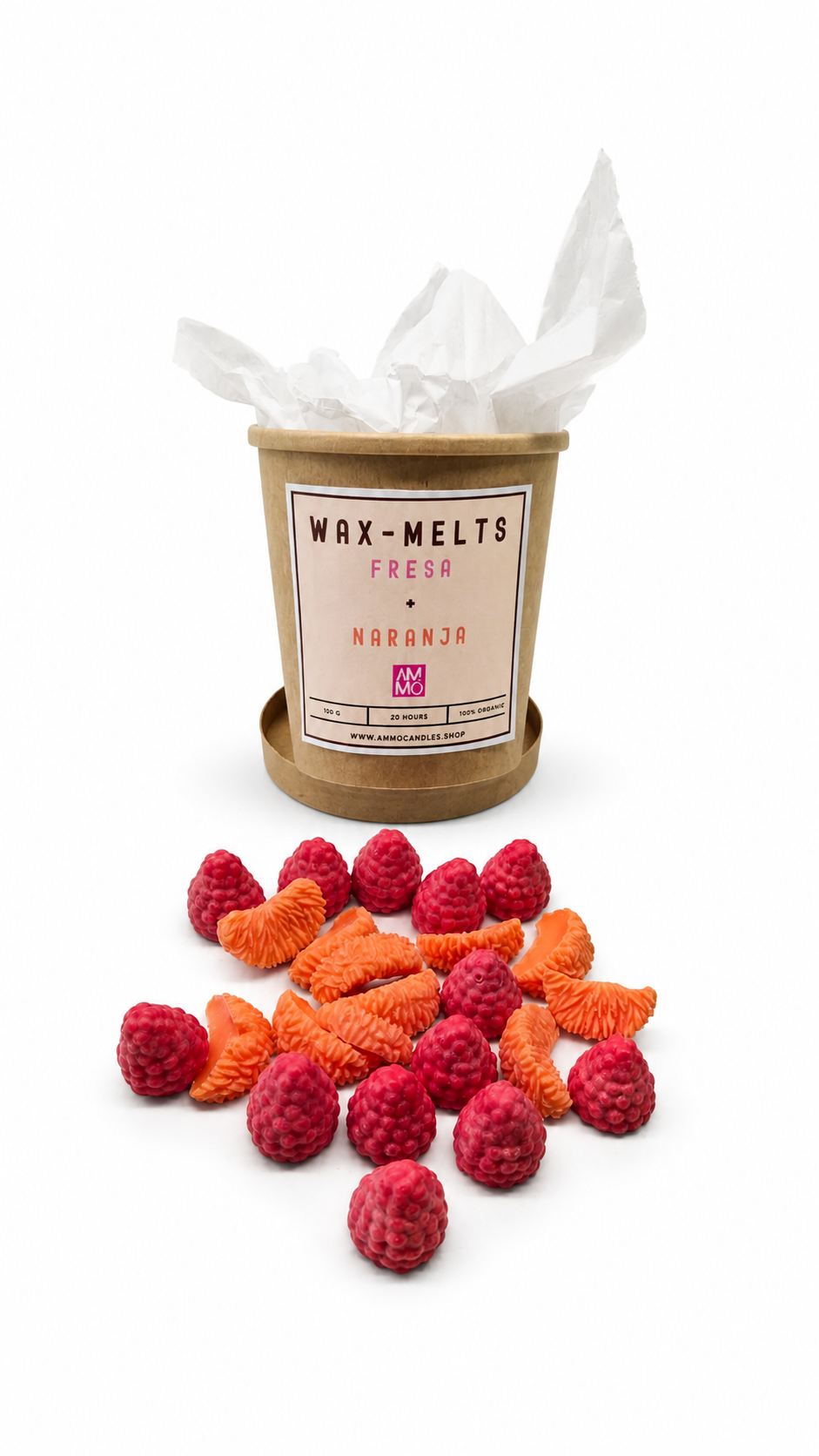 WAX MELTS fresa y naranja | 100g
