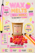 WAX MELTS fresa y naranja | 100g