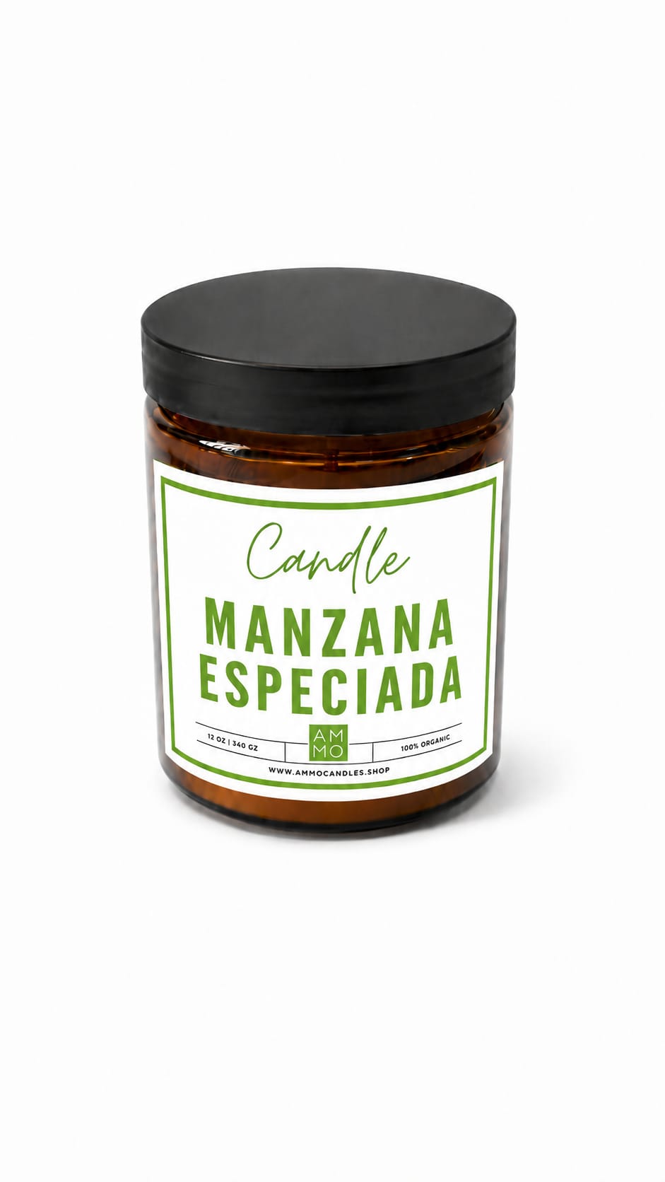 Vela cera de soja con aroma manzana especiada 300gr AMMO CANDLES