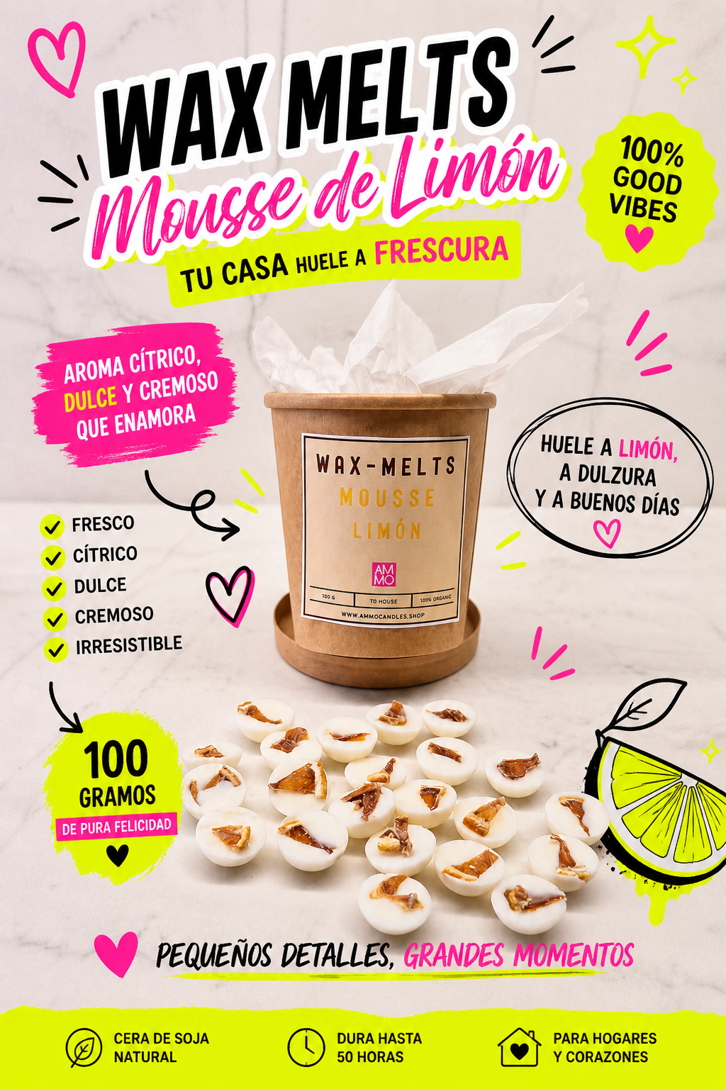 WAX MELTS Mousse de limón |100g