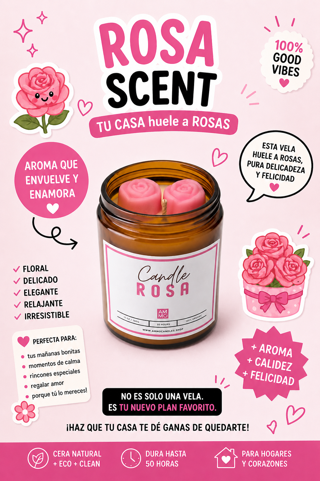 Vela aroma ROSA