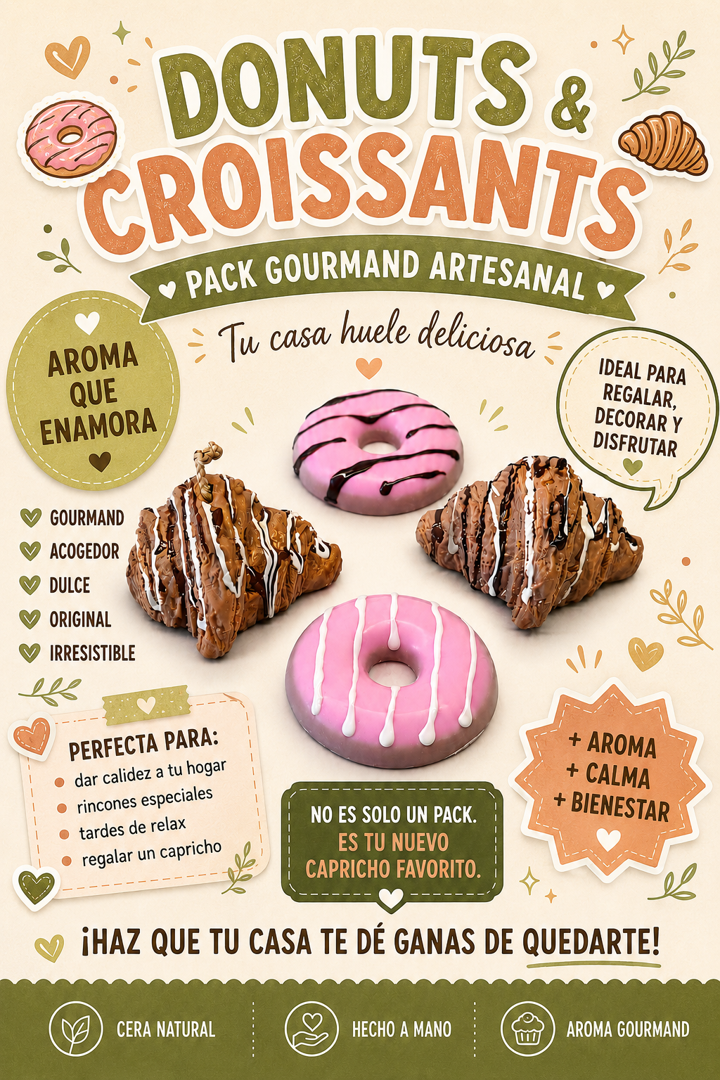 Vela CROISSANT y mels DONUTS