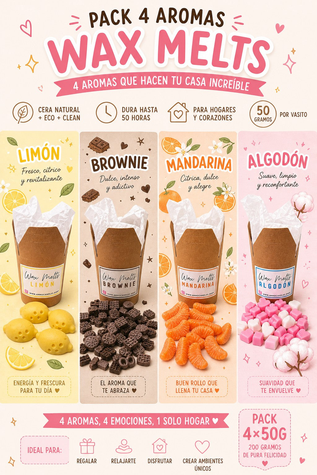 WAX MELTS PACK 4 UDS | 200g